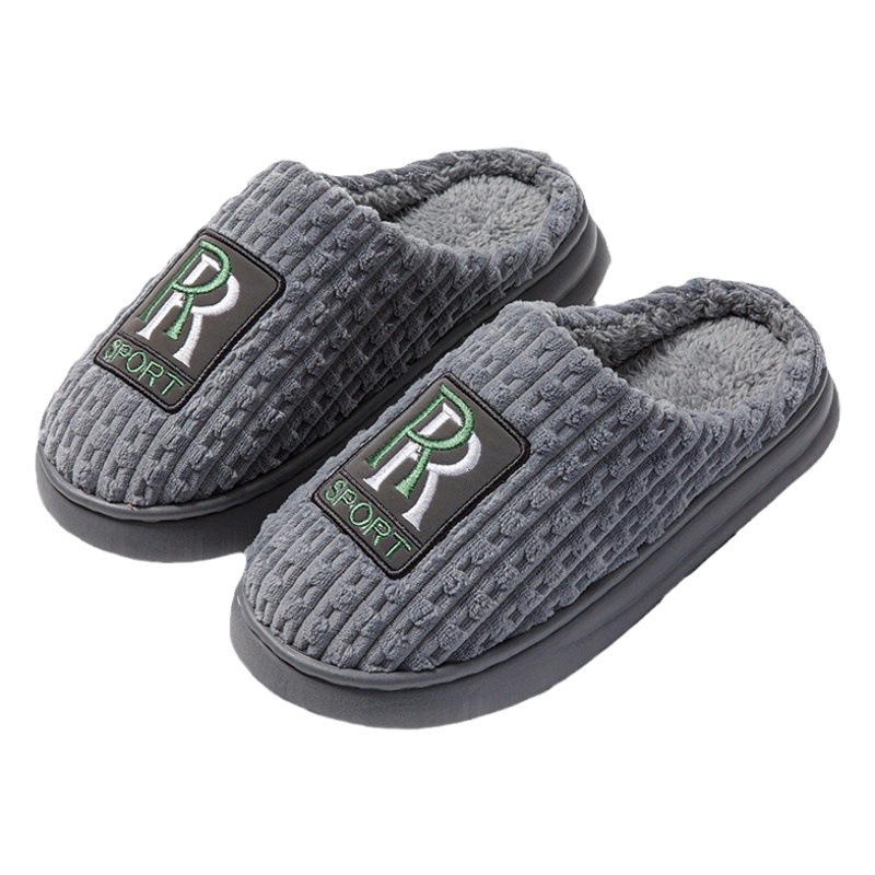 Zapatillas de algodón para hombres extra grande tamaño engrosado invierno nuevo hogar interior antideslizante fondo grueso hogar Súper grueso Zapatillas de algodón hombres