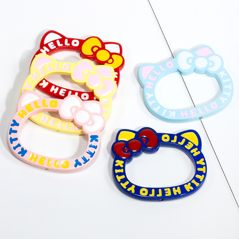 Cartoon Beaded Cat Acrylic Colorful Kt Cat Frame Straight Hole Beads DIY Jewelry Key Chain Keychain Accessories