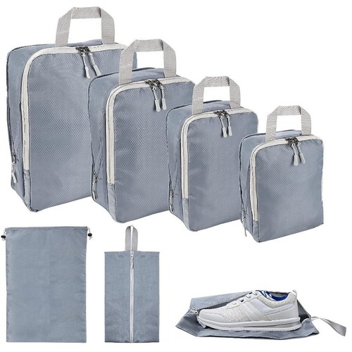 Travel compression bag eight-piece set travel business trip stamp storage bag waterproof nylon material double bag diamond grid bag