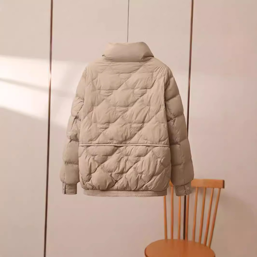 Women's Clothing down cotton jacket winter small cotton jacket stand collar versatile short cotton jacket thickened coat_voghion.com