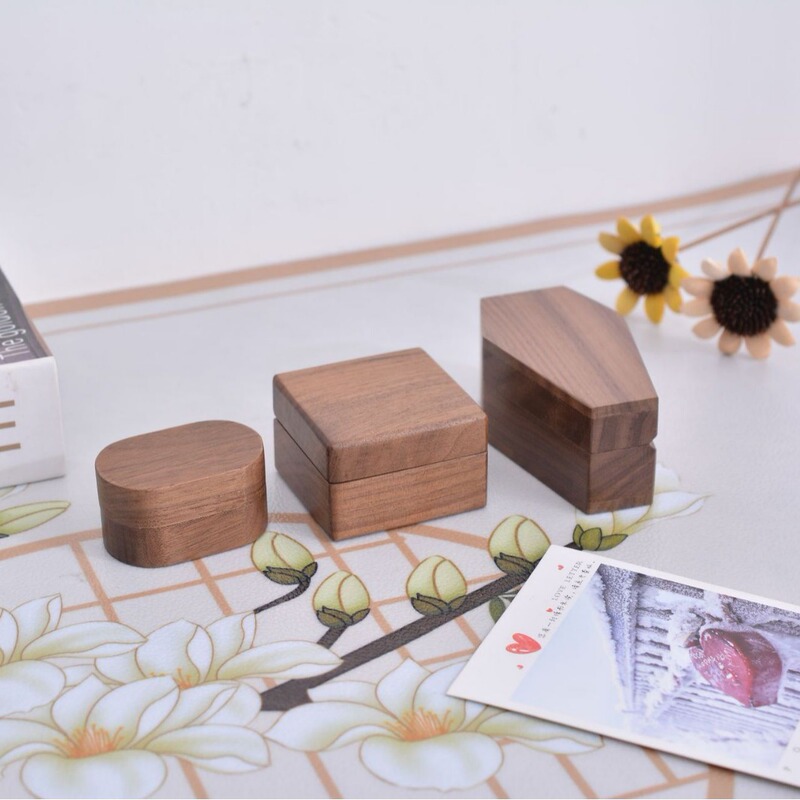 Black Walnut Jewelry Diamond Ring Set, Wooden Packaging Box, Desktop Earring Storage Box, Jewelry Accessories, Walnut Wood Black Walnut Jewelry Diamond Ring Set, Wooden Packaging Box, Desktop Earring Storage Box, Jewelry Accessories, Walnut Wood