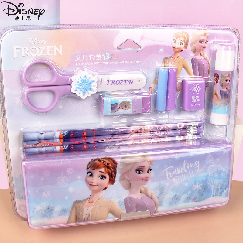 Disney Frozen Stationery Set For Girls And Boys Primary School Students Learning Supplies Cartoon Children's School Gift Box