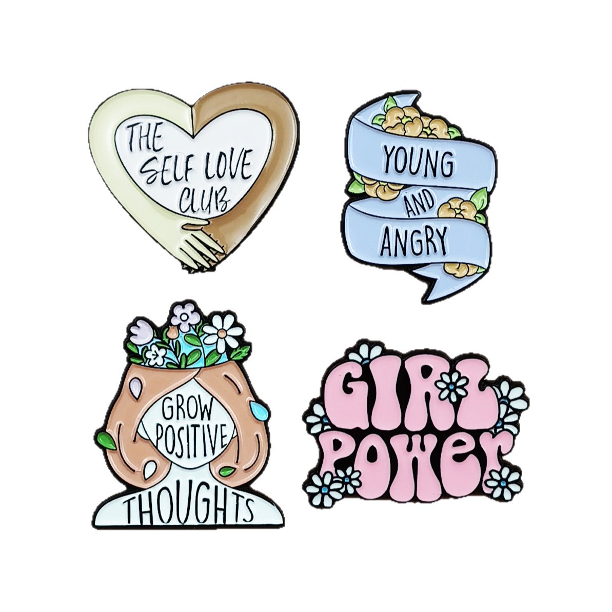 Broche de moda de letras en inglés europeo y americano Accesorios de joyería simple Insignia de metal Ropa de niña transfronteriza Insignia de pin image 5