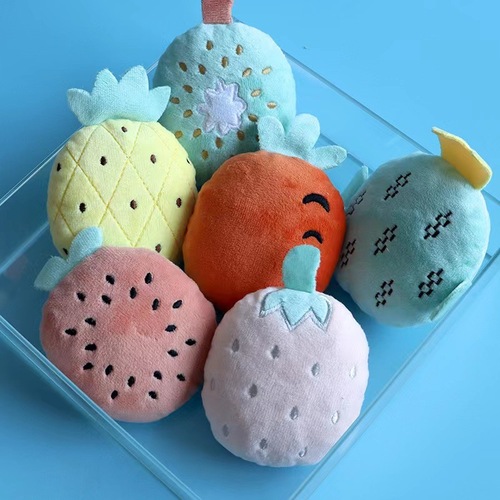 Pet supplies dog plush toys cat crinkle paper toys cat teaser toys chewable fruit plush anti-chew toys