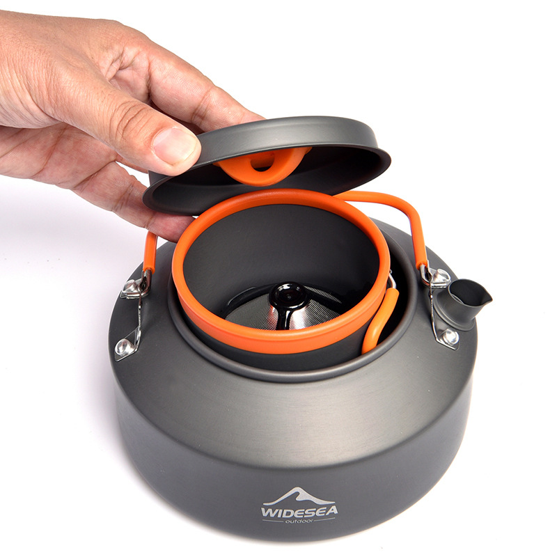Widesea Kettle Set Teapot Outdoor Coffee Cup Portable Hiking Climbing Cookware Camping_voghion.com