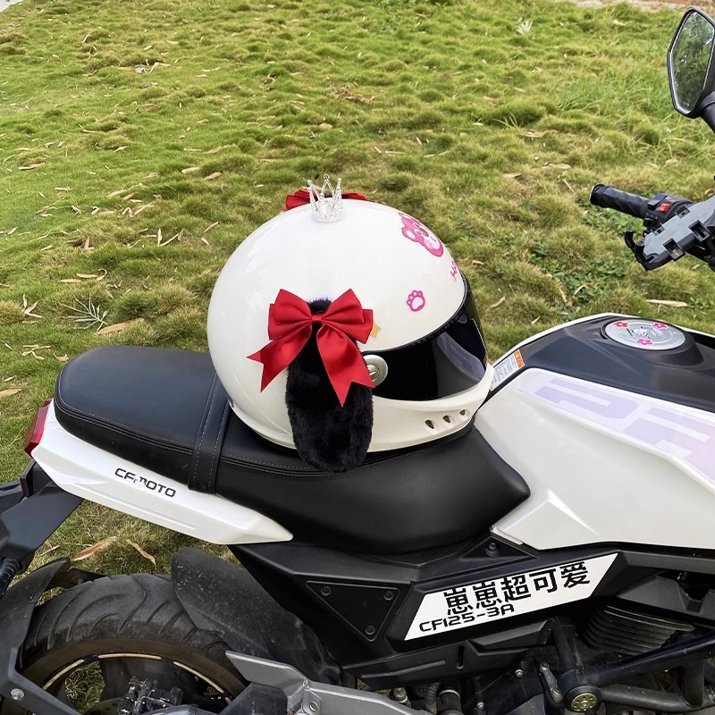 Bowknot Dog Helmet Decoration Motorcycle Electric Car Universal