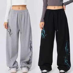 アマゾンの新型クロスボーダーのヒップホップのギャルの街頭のスポーツのズボンの女性のジャズのinsのゆったりしているカジュアルなひものまっすぐな筒の長さ