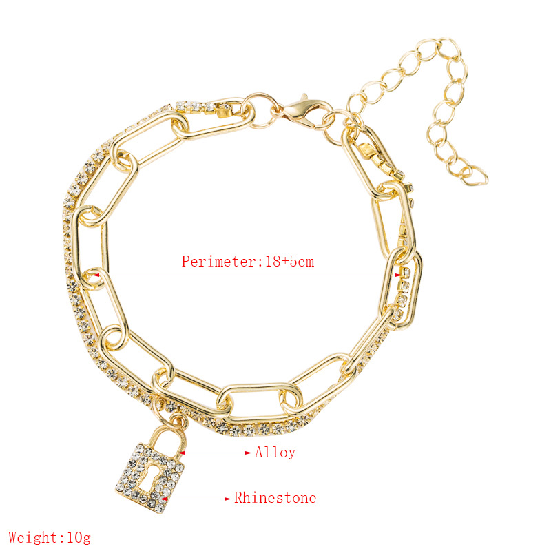 Korean Fashion New Love Lock Chain Bracelet display picture 1