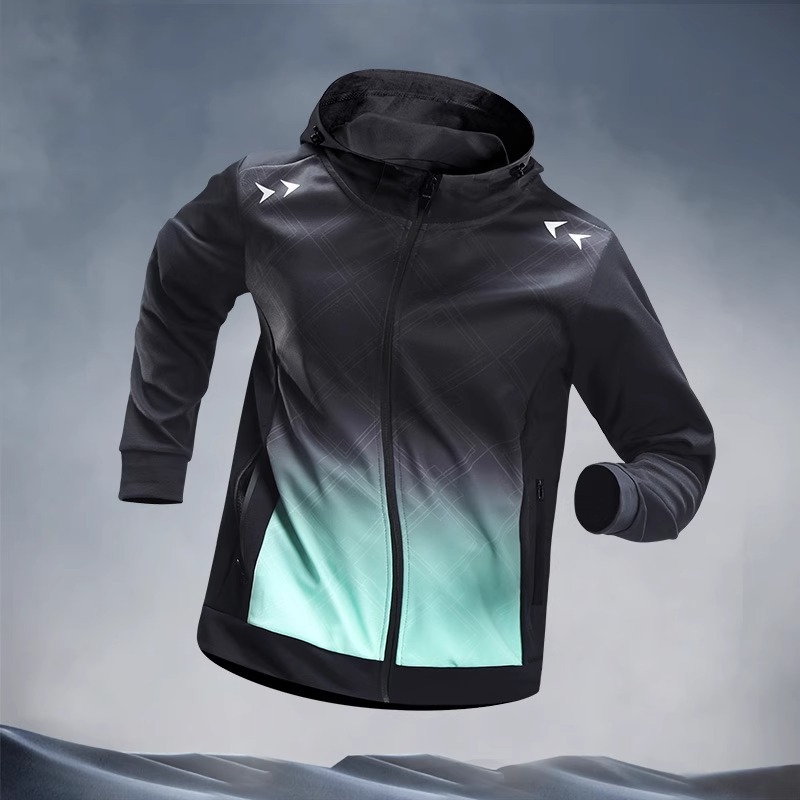 Chaqueta negra y verde "Running Fitness Fast Seak"