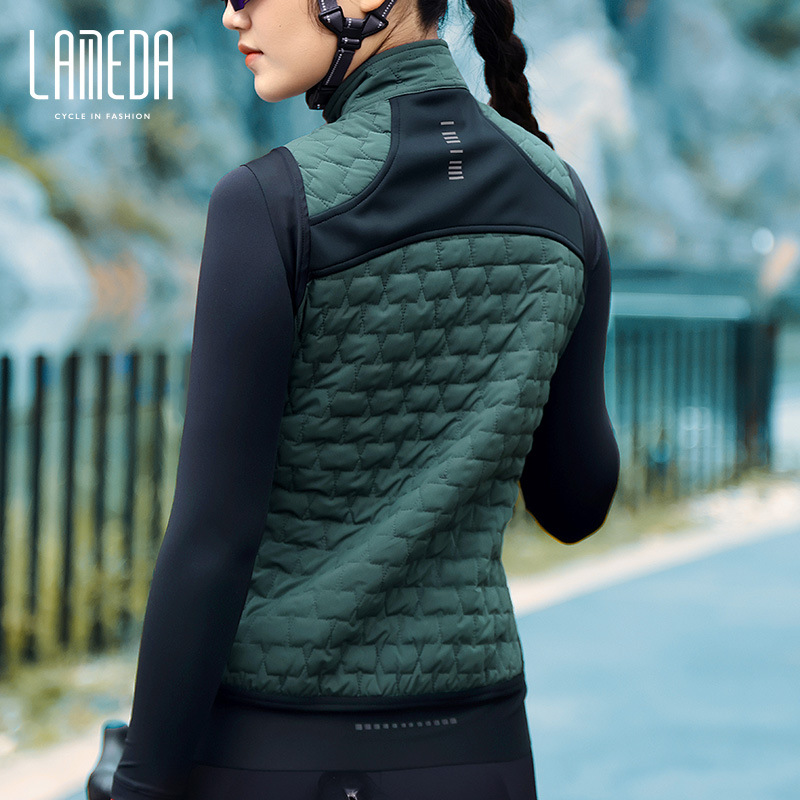 兰帕达秋冬季骑行服加绒背心户外保暖防风外套加厚自行车马甲