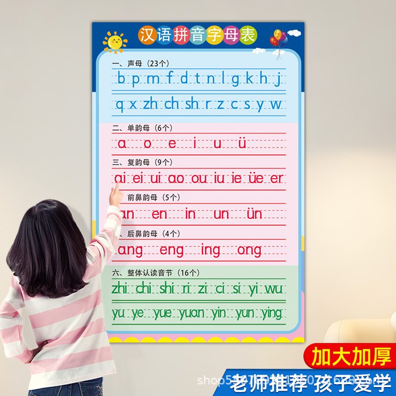 alfabeto chino pinyin mapa de pared mapa de pared primer grado 26 iniciales y vermas alfabéticas de lectura integral de ortografía de sílabas