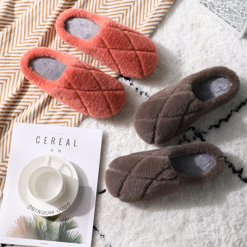 Ruiliya cotton slippers for men in winter simple indoor home use non-slip warm plush floor slippers wholesale