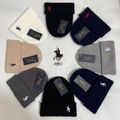秋冬新款小马刺绣毛线帽欧美潮牌简约针织帽户外休闲保暖套头帽