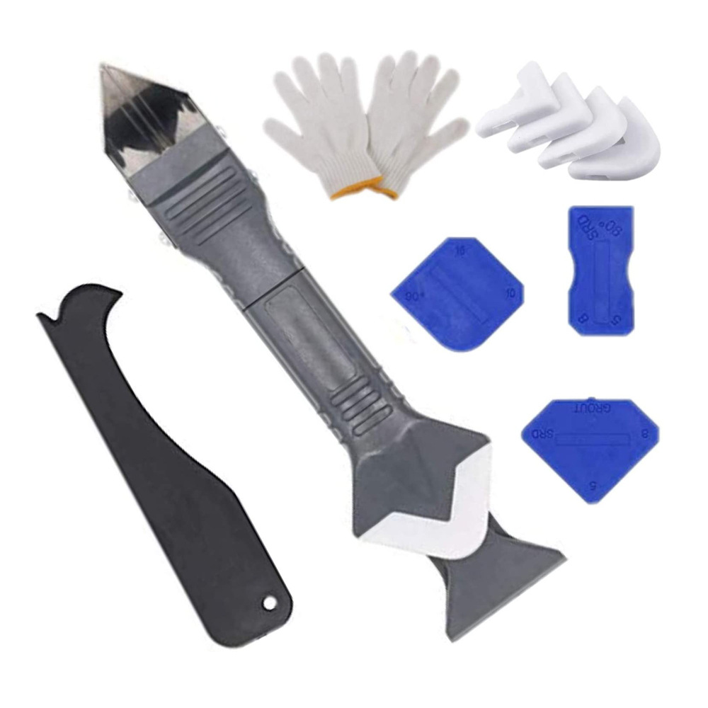 亚马逊金属头铲胶器11件套刮胶板阴阳角器除胶美缝填缝工具