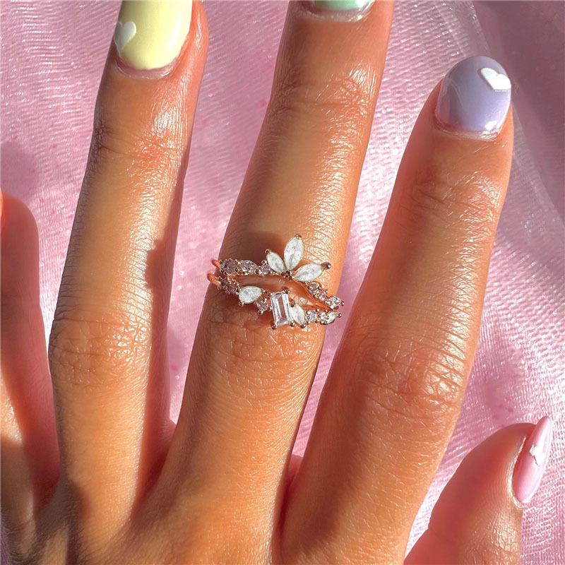 6g Weight Zircon Inlay Material Rings Classification 1 Piece Quantity Daily Occasion 925 Sterling Silver Material Geometric Pattern Women'S Gender Inlay Design Simple Style Style 925 Sterling Silver Zircon Geometric Rings 5