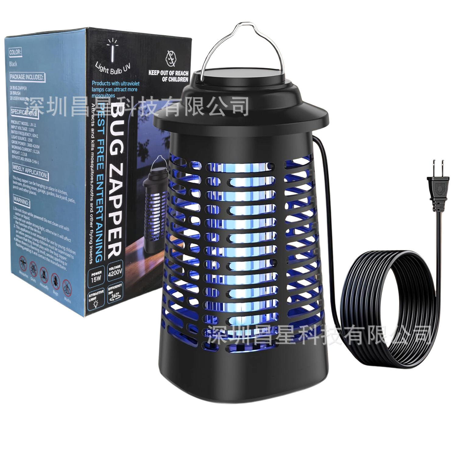 Cross-Border New Mosquito Killer Lamp 15W Outdoor Indoor Insect Killer High Power 4200V High Voltage Electric Shock Mosquito Trap