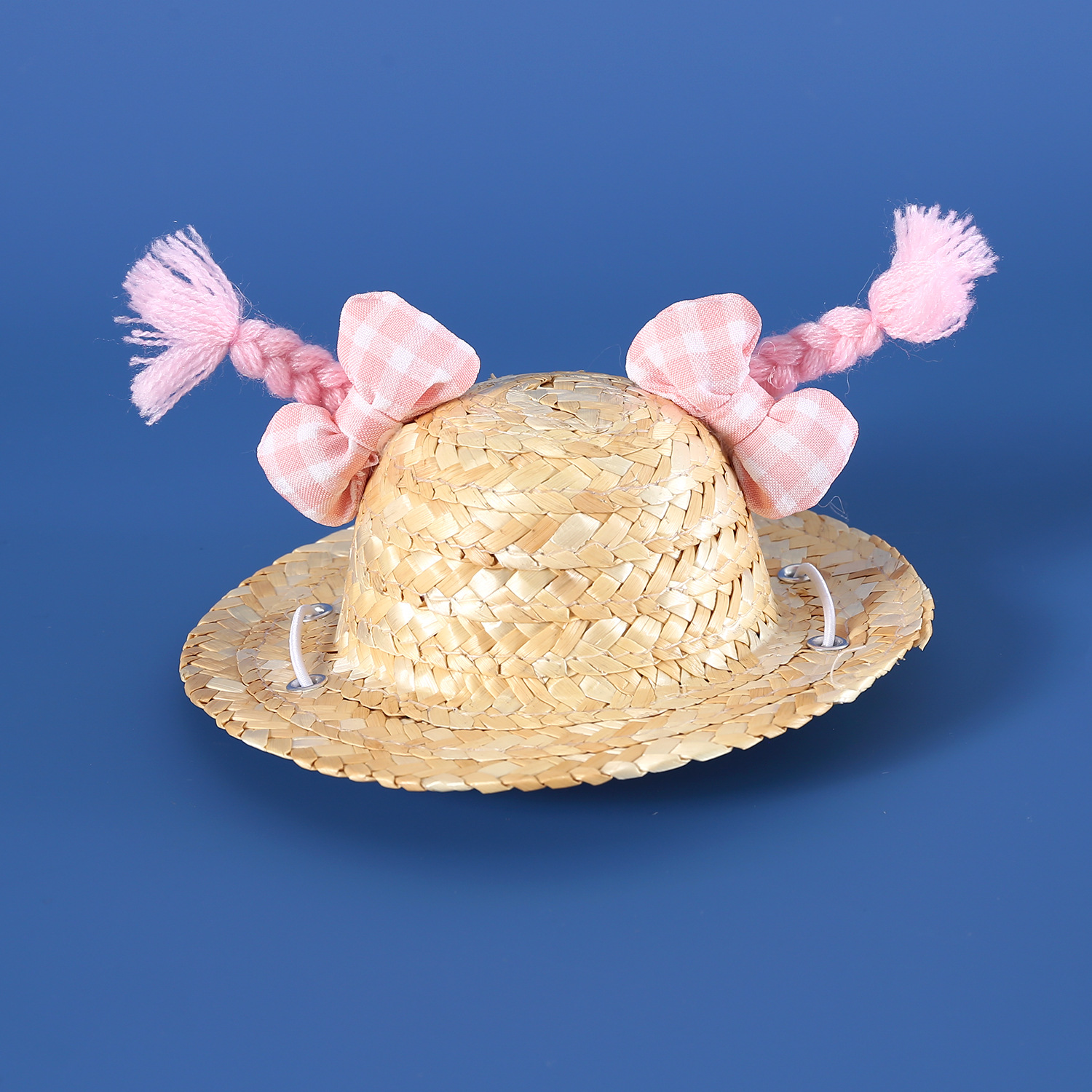 Mascotas extrañas sombreros de paja para salir sombreros de verano gatos perros adorables torcedores de arcos de cabello pequeños monstruos tocadillos