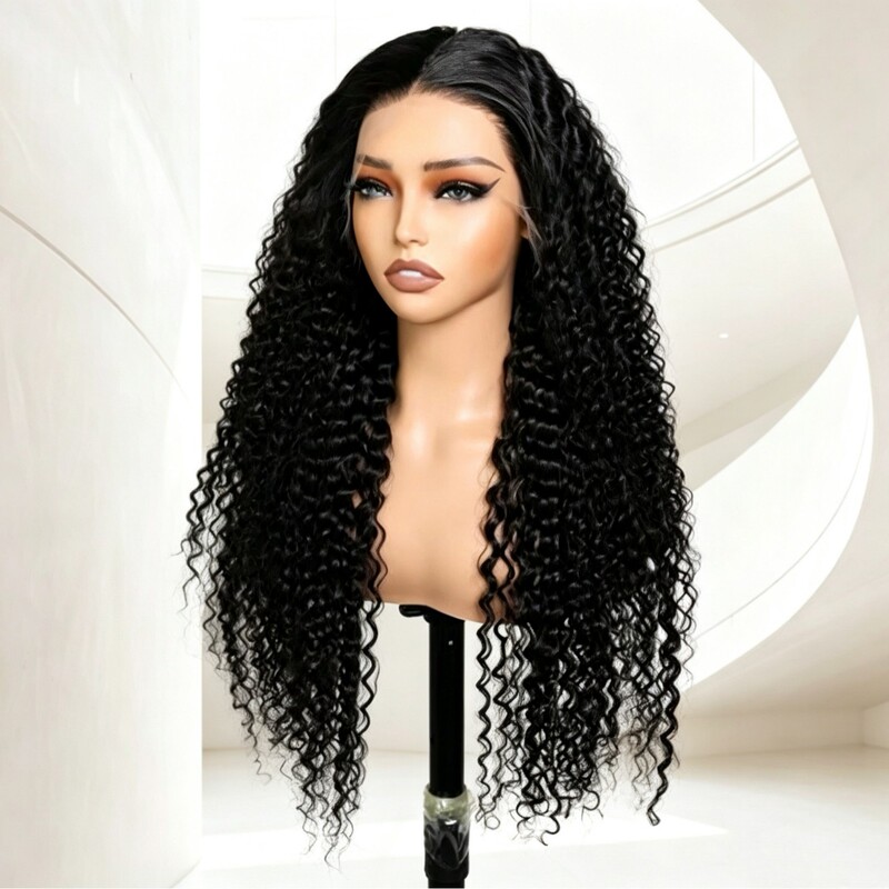 Cross-border wigs, African curly long hair synthetic lace wigs, unisex headwear
