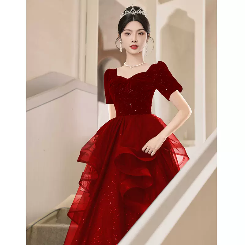 敬酒服新娘2026新款红色高端结婚法式轻奢订婚晚礼服裙高级感秋冬