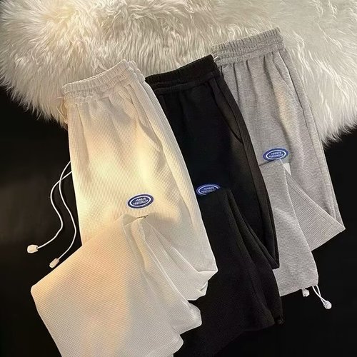 Autumn/Winter Striped Pinstripe Straight Casual Pants Men's Wide Leg Loose Trend Brand Sweatpants Boys Summer Thin Pants
