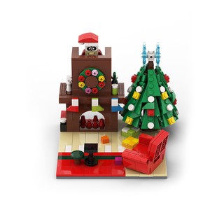 Building Blocks Moc: C7414 Christmas Fireplace Scene 359 Particle Number Kidsren's Gift