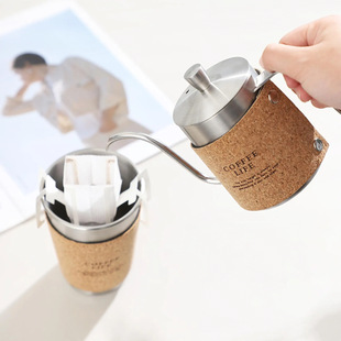 Hand Coffee Pot Gift Box suit Environmentally Friendly Circulating Cork Set Hand Pot 304 Stainless Steel Coffee Cup Bean Grinder