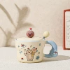 Blue sloth (luck style) cup + lid + spoon