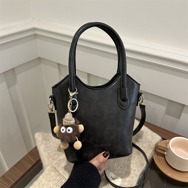 Bolso de moda retro, bolso de mano, bolso de hombro, bolso de cubo, bolso de mujer 2024, bolso de color sólido