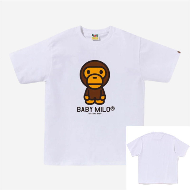 APE Ape トレンドブランド 外国貿易 ヘビーウェイト ピュアコットン ラウンドプリント ユニセックス ゆったり プレミアム 半袖 Tシャツ 25SS|undefined
