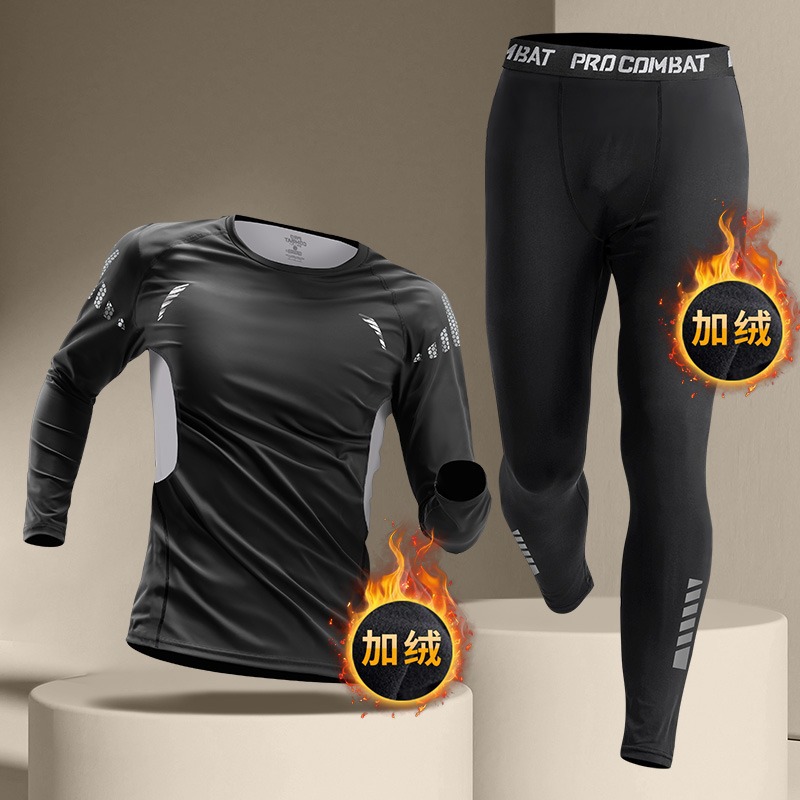 Capa de invierno para hombres con mangas largas con base de tercife seco rápido acondicionamiento físico correr entrenamiento chaqueta de baloncesto ropa interior cálida otoño invierno