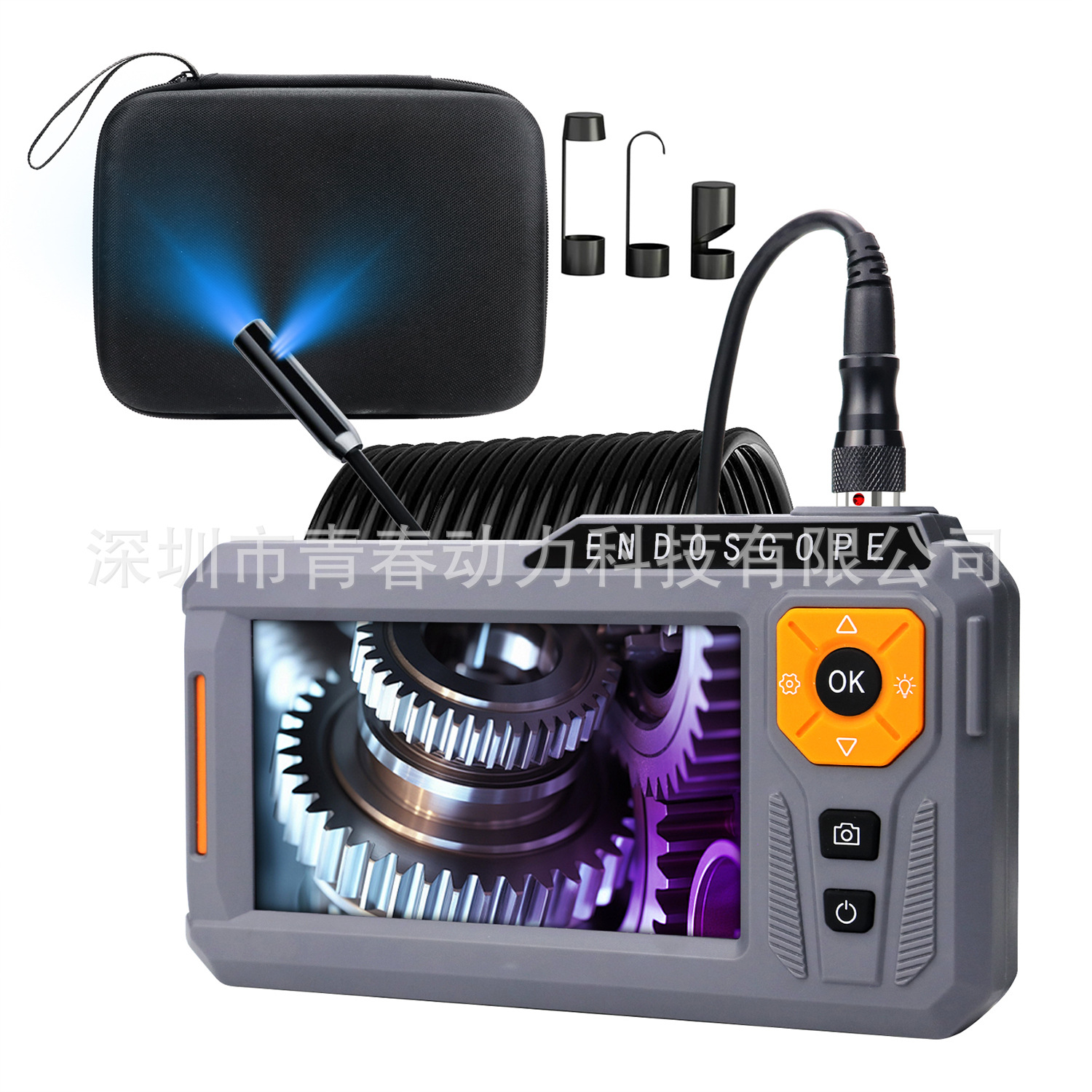 Industrie-Endoskop Dual-Objektiv 1080P HD, flexibles Rohr, LED-Beleuchtung