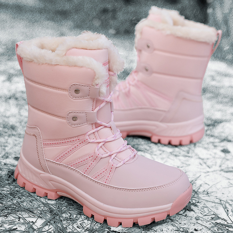 Botas de Nieve Altas para Mujer, Cuero Sintético, Térmico, para Ocio