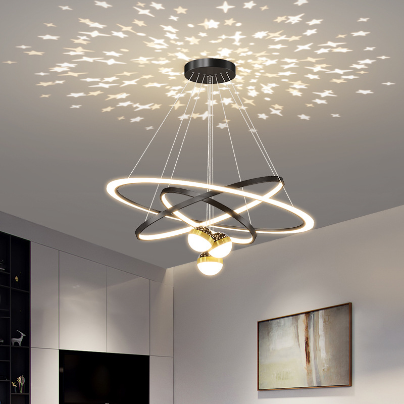 Lámpara de la sala de estar moderna y simple lámpara de vestíbulo principal lujosa lámpara de lujo nórdica nueva lámpara de dormitorio chino-americano lámpara de comedor