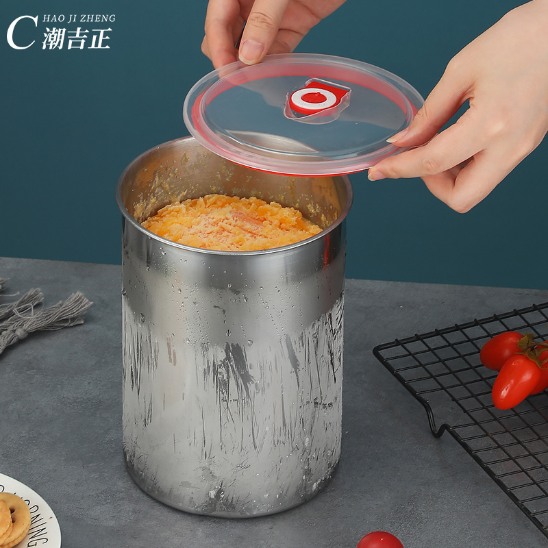 304 Stainless Steel Soft Serve Ice Bucket with Lid, Dedicated for Ice Blocks—Perfect for Beverage Shops & Cafés, Includes Round Ice Column Mold