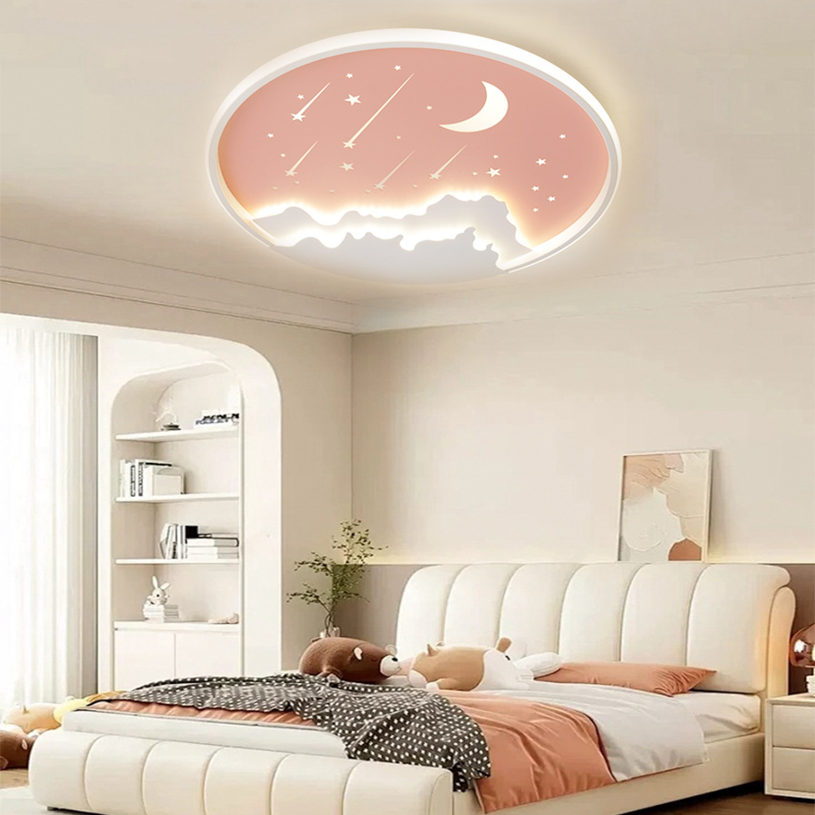 Luz de techo de protección de ojos sala de niños atmósfera moderna simple sala de estar moderna simple de espectro completo Zhongshan lámparas de dormitorio principal