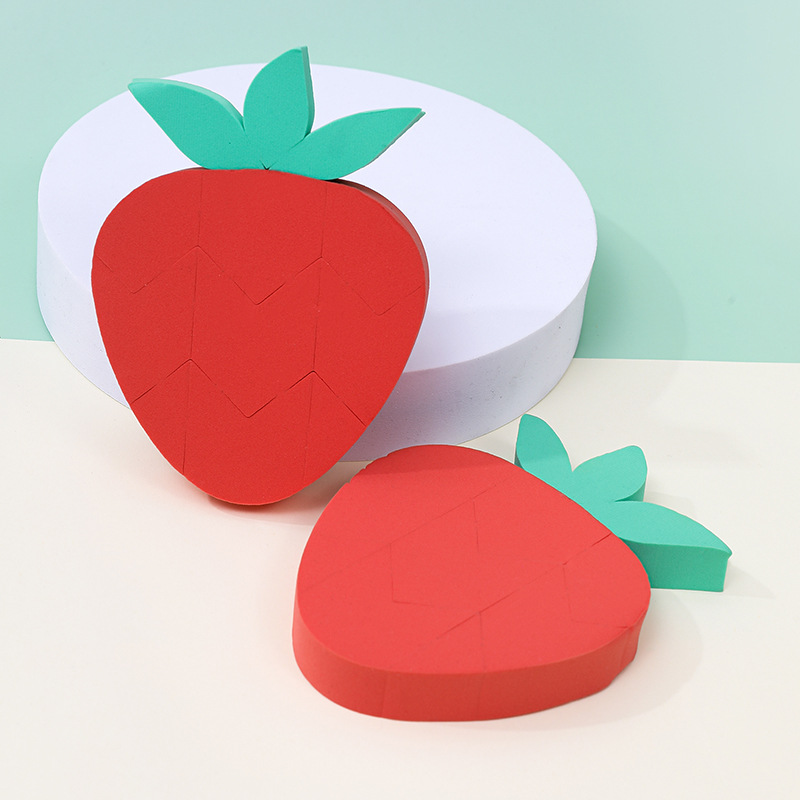 Plano de recolección personalizado de fábrica, gran soplo de polvo, sin látex, fresa, esponja de maquillaje, cojín de aire, agua, venta al por mayor transfronteriza