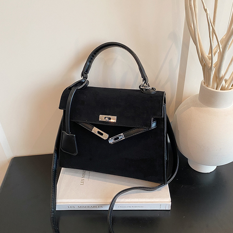 Otoño y invierno nicho bolsos de terciopelo de seda damas 2025 nuevo retro versátil bolsos de mochila de moda bolsos de mano Kelly image 7