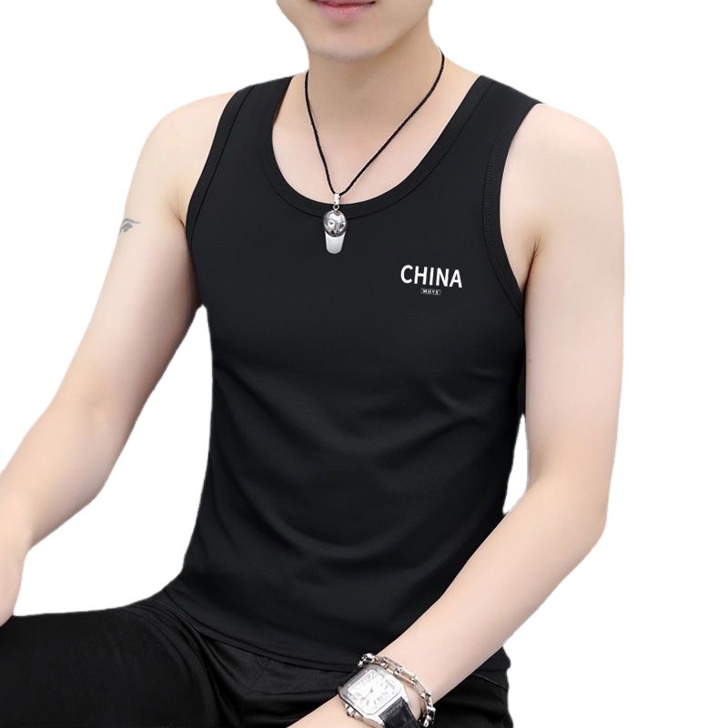 Men's Vest New Fashion Turtleneck Slim-fit Round Neck Slim Vest Sports Sweater Trendy All-match Vest for Men