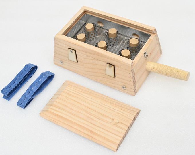 Wooden Moxa Box 6 Needle Moxibustion Burner for Home Use on Waist Abdomen Legs and Full Body quality and texture