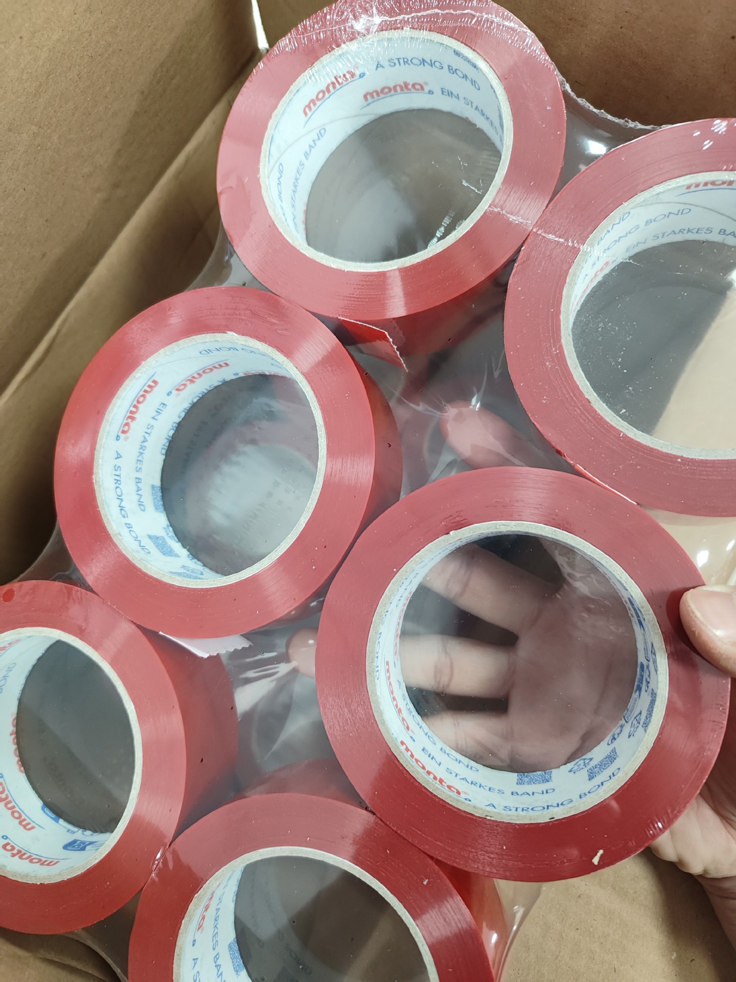 德国MONTA蒙塔高温胶带257F抗静电 医药包装 红色拼接PVC胶布现货