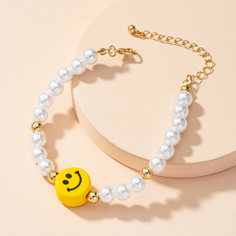 Gros Bijoux Rétro Smiley Visage Perle Perles Bracelet Nihaojewelry display picture 2