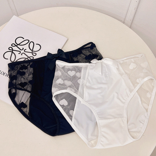 Women's high-waisted tummy-controlling panties body-shaping waist shaping seamless butt-lifting peach heart lace mid-high-waisted panties sexy