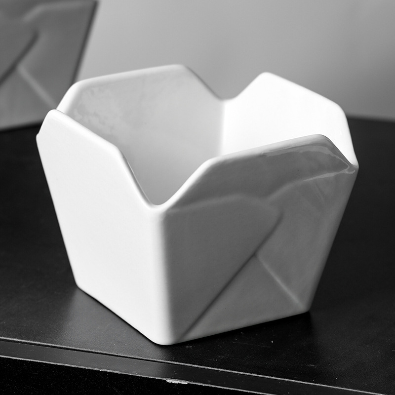 Restaurant Fruit Salad Snacks Popcorn Fried Chicken Fries Bowl Ceramic Square Bowl Large Hotel Tableware