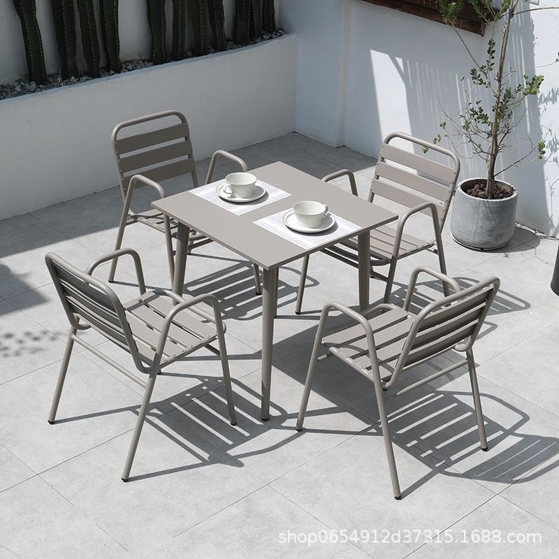 Mesas y sillas al aire libre aleación de aluminio al aire libre impermeable protección solar patio jardín de ocio balcón al aire libre té con leche café exterior