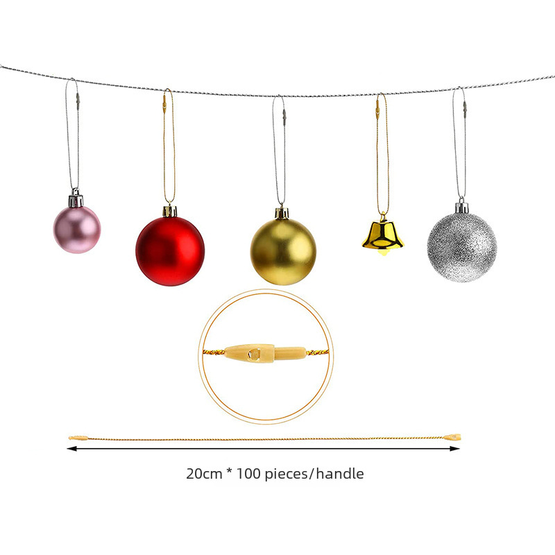 Cordón para colgar en forma de bala de Navidad, alambre dorado y plateado de 20 cm, directo de fábrica, aproximadamente 100 unidades en stock_voghion.com