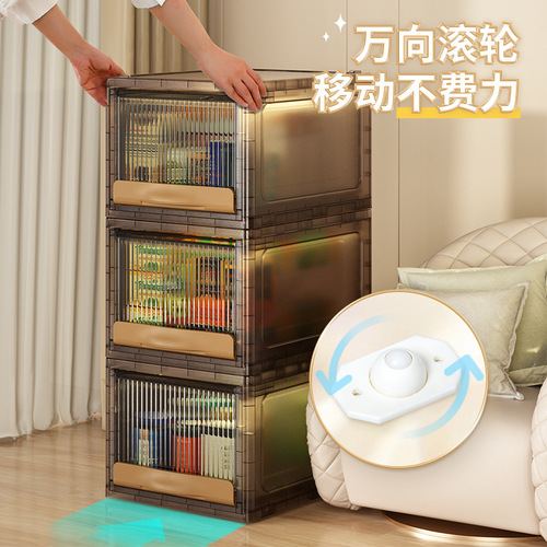 Simple wardrobe storage box drawer type clothes toys books plastic storage cabinet household sundries folding storage box