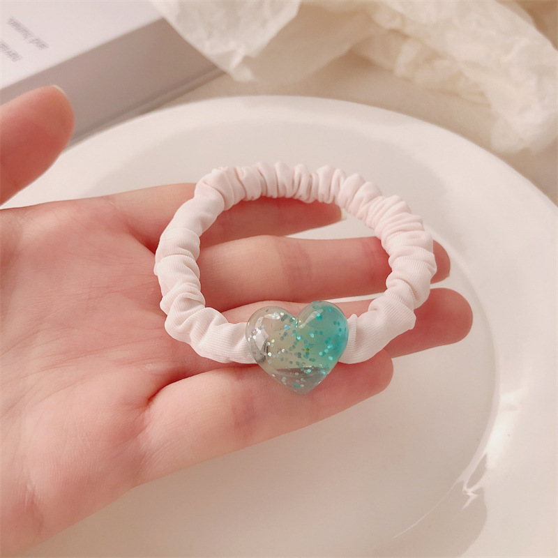 Lindo y dulce polvo suelto amor lazo para el cabello temperamento femenino estrella círculo de intestino delgado cuerda para la cabeza todo fósforo cola de caballo alta cuerda para el cabello accesorios para el cabello