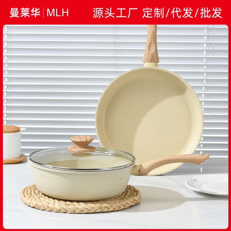 깊고 두꺼운 마이판석 무늬 프라이팬, 논스틱 프라이팬, 가정용 프라이팬, 팬케이크 팬, 스테이크 팬, 계란 프라이팬