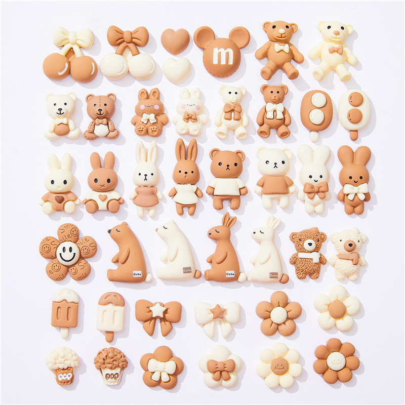 brown Cartoon Resin Small Accessories Diy Phone Case Water Cup Cream Glue Handmade Hairpin Hook Car Decoration Patch brown Cartoon Resin Small Accessories Diy Phone Case Water Cup Cream Glue Handmade Hairpin Hook Car Decoration Patch
