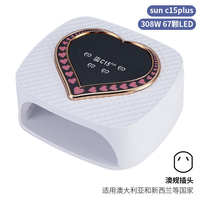 Lámpara de uñas de alta potencia de 256W con mango para principiantes, lámpara de curado de gel para esmalte de uñas, lámpara de fototerapia de secado rápido con colores deslumbrantes para uso transfronterizo.